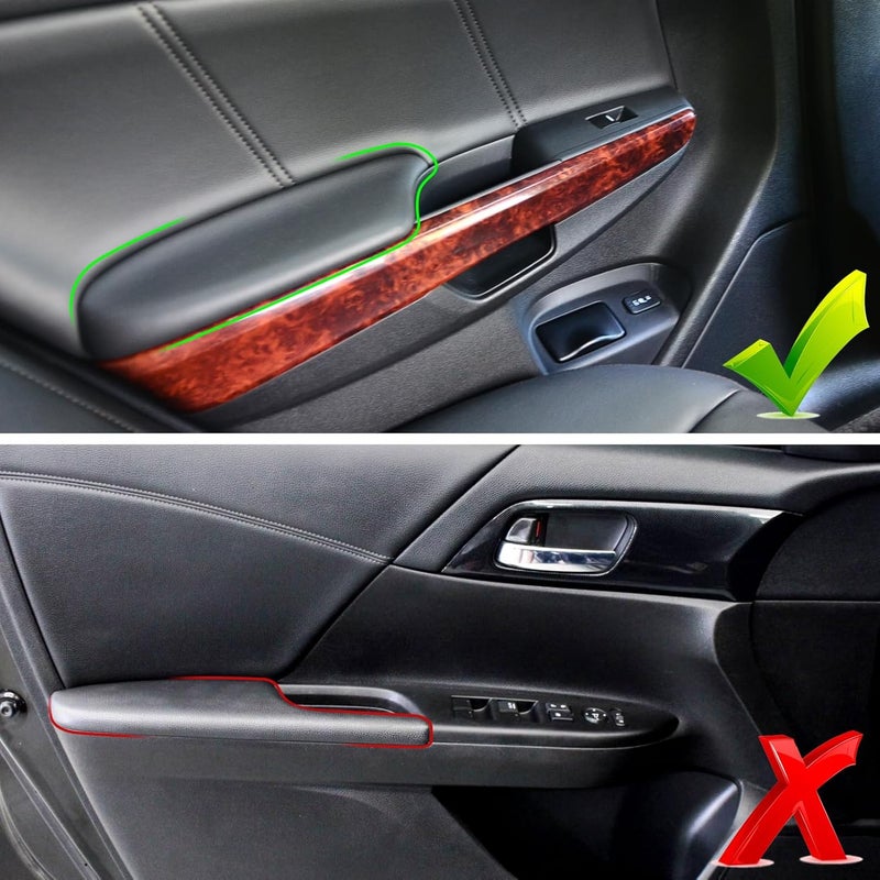 APESER Compatible with Honda Accord Rear Door Panels Armrest Lid 2008-2012,2 Pcs PU Leather Door Armrest Lid Cover for Accord EX/EX-L/LX/LX-P/SE Rear Left Right Side(Black)(NOT Fit for Coupe Model) - Image 3